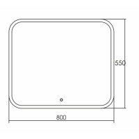 Зеркало Grossman Comfort 80 x 55 см с подсветкой, сенсорный выключатель, 380550
