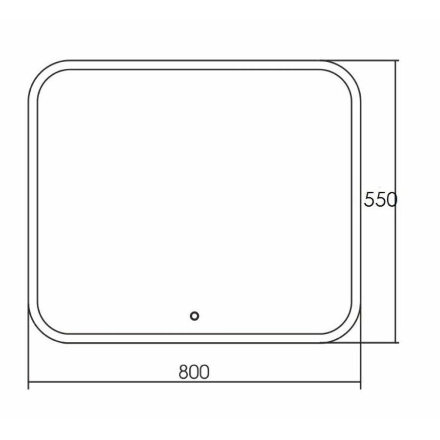 Зеркало Grossman Comfort 80 x 55 см с подсветкой, сенсорный выключатель, 380550