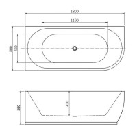 Ванна акриловая Aquanet Family Elegant B 180 x 80 см, правая, белый глянцевый, 260049