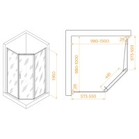 Душевой уголок RGW Passage PA-86-S, 38088600-111, 100 x 100 см, стекла прозрачные, профиль хром сатин