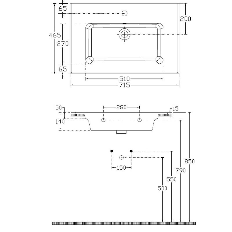 Раковина Allen Brau Fantasy 4.11011.20 Flat 70 см, керамика, белая
