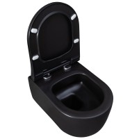 Подвесной унитаз Allen Brau Priority 4.31002.31 2 36 x 49 см, безободковый, черный матовый