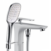 Смеситель Timo Helmi 4000/00-16Y-CR chrome white для ванны, напольный, белый