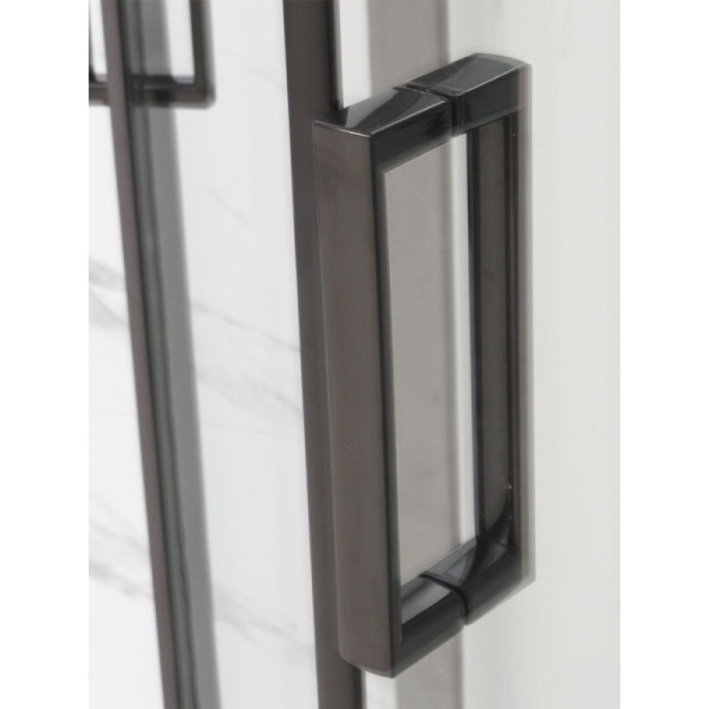 Душевая кабина Frank F400 Black без крыши, 100 x 100 см, низкий поддон, стекла прозрачные, профиль черный, 400004