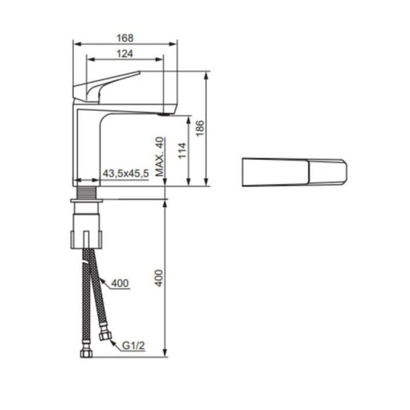 Смеситель для раковины Damixa Merkur 400210300, цвет черный матовый