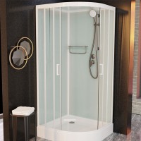 Душевая кабина Frank F400 White, 100 х 100 см, низкий поддон, стекла прозрачные, профиль белый, 400400