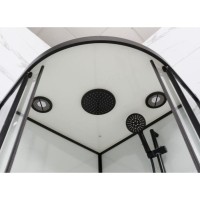 Душевая кабина Frank F400 Black, 100 х 100 см, низкий поддон, стекла прозрачные, профиль черный, 400404