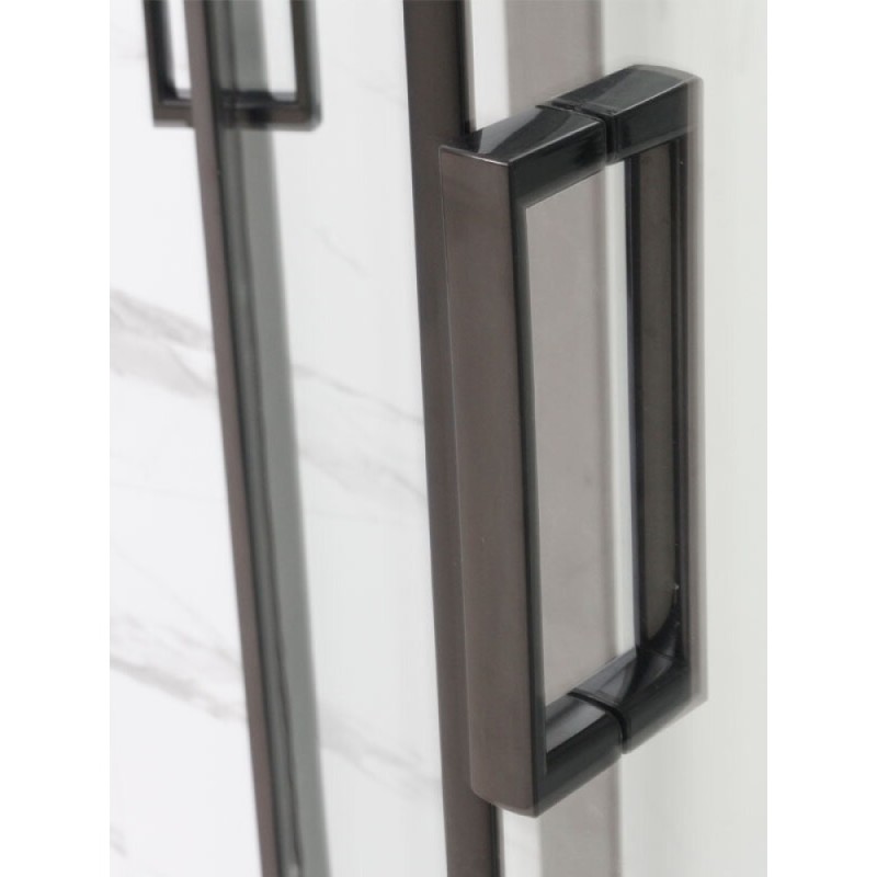 Душевая кабина Frank F400 Black, 100 х 100 см, низкий поддон, стекла прозрачные, профиль черный, 400404