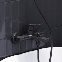 Смеситель для ванны и душа Damixa Merkur 401000300, цвет черный матовый