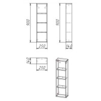 Полка Grossman Бруно 402501-25, веллингтон/бетон