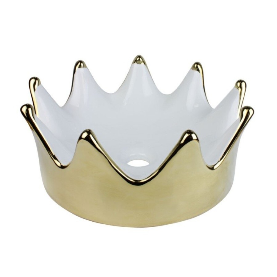 Раковина-чаша Bronze de Luxe Queen Дизайнерские 4042WG раковины, 40 см, керамика, цвет белый/золото
