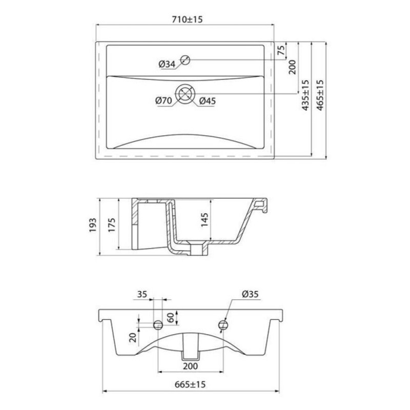 Раковина Iddis Optima Home 4077000i28, 70 см, фарфор, белый