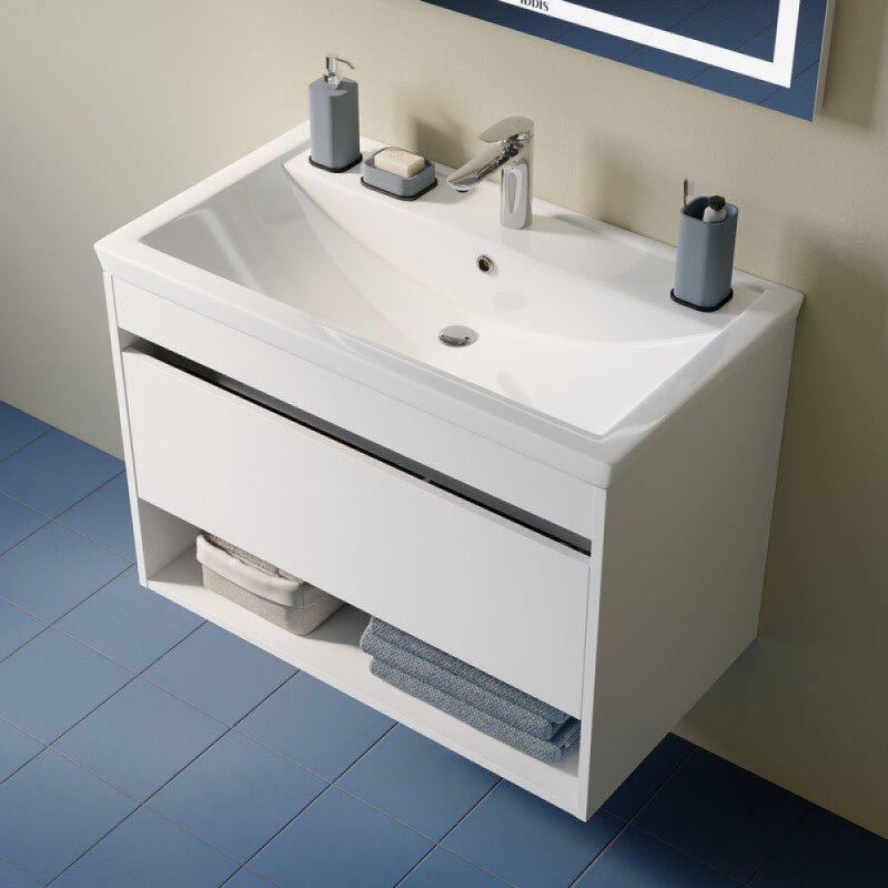 Раковина Iddis Optima Home 4078000i28, 80 см, фарфор, белый