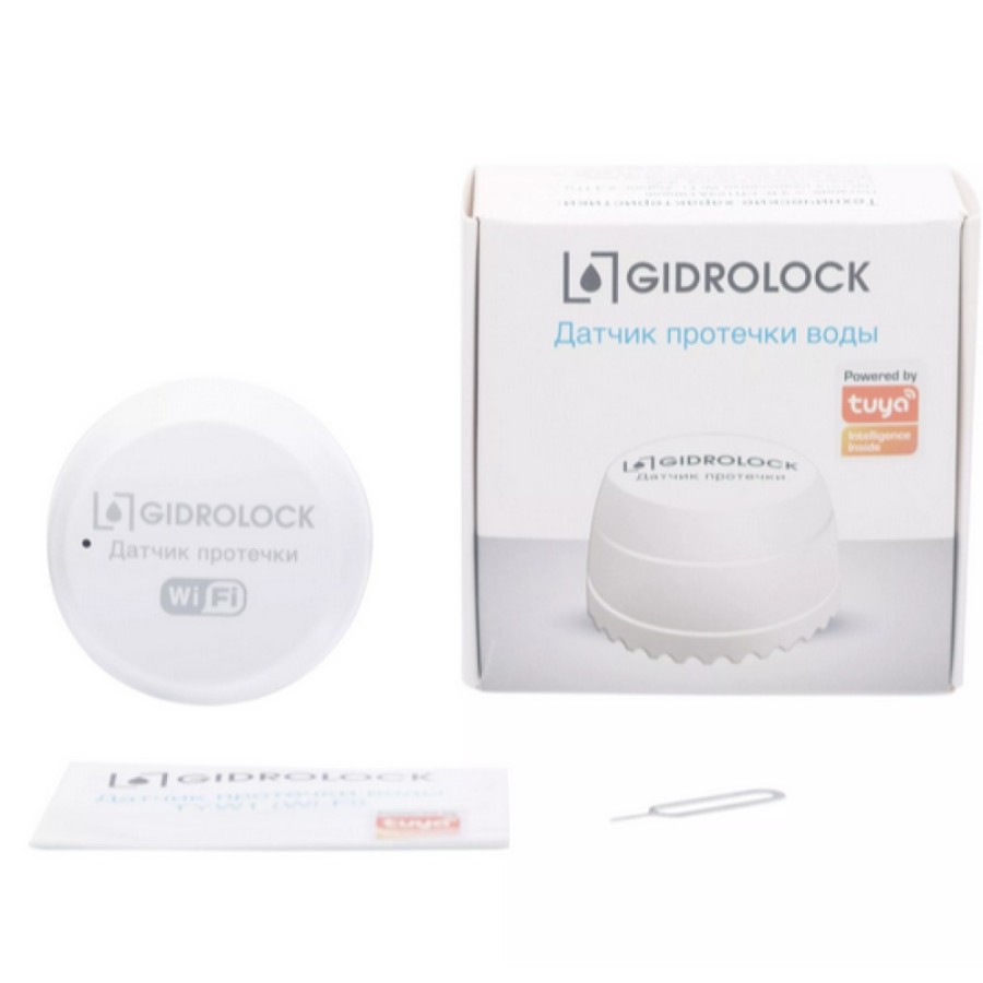 Беспроводной датчик протечки воды Gidrolock Wi-Fi, 40800210, белый