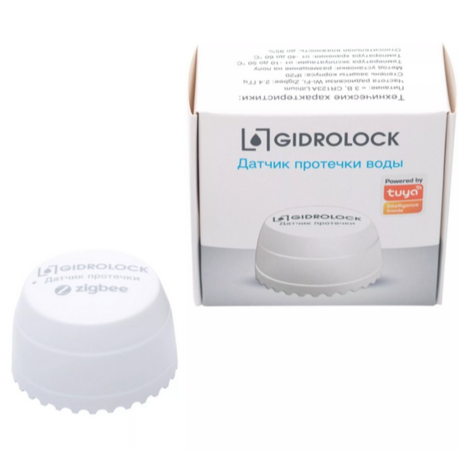 Датчик протечки воды Gidrolock Tyz1 Zigbee, 40900210, беспроводной, белый