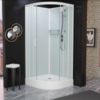 Душевая кабина Frank F410 White без крыши, 110 x 110 см, низкий поддон, стекла прозрачные, профиль белый, 410010