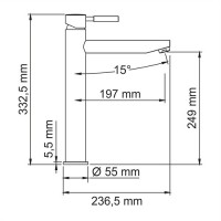Смеситель WasserKRAFT 4103H для раковины, высокий, хром