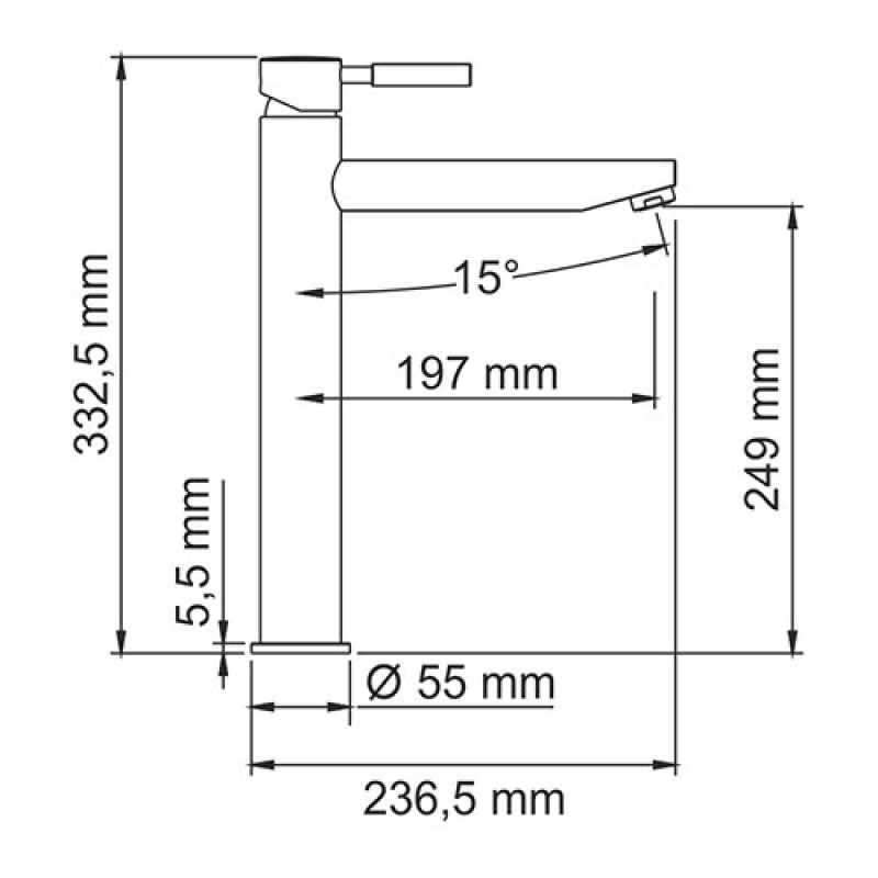 Смеситель WasserKRAFT 4103H для раковины, высокий, хром