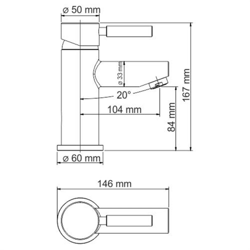 Смеситель WasserKRAFT Main 4103 Thermo, термостатический, для раковины, хром