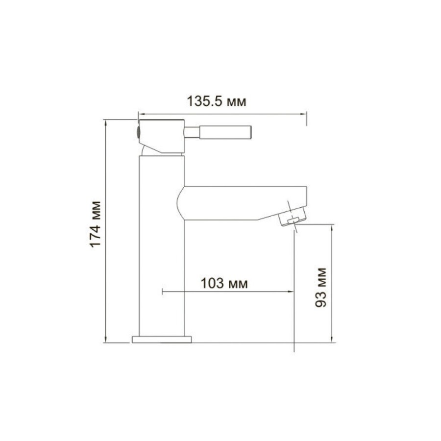 Смеситель WasserKRAFT 4104 для раковины, картридж Ø 25 mm, хром