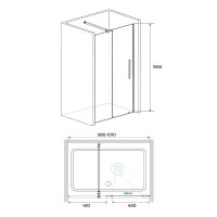 Душевая дверь в нишу RGW Tornado TO-18B 41071810-14, 100 см, стекло прозрачное, профиль черный