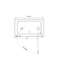 Душевая дверь RGW PA-105, 90 х 185 см, стекло прозрачное, профиль хром, 410810509-11