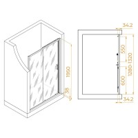 Душевая дверь в нишу RGW PA-14Gb Passage 41081413-16, 130 см, стекло прозрачное, профиль золото
