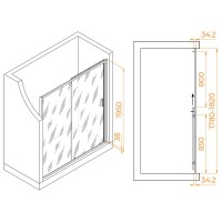 Душевая дверь в нишу RGW PA-14 Gr Passage 41081418-110, 180 см, стекло прозрачное, профиль серый