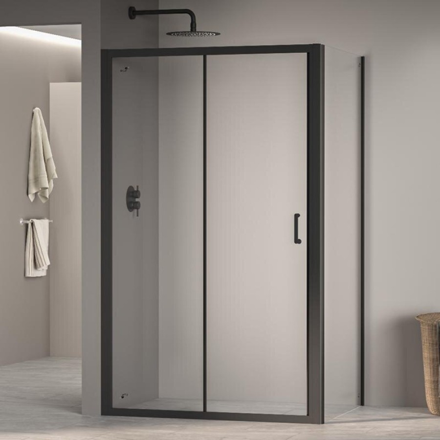 Душевой уголок RGW Passage PA-74B (PA-14B + Z-050-2B) 410874118-14, 110 х 80 см, стекло прозрачное, профиль черный