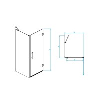 Душевой уголок RGW Passage PA-77B L (PA-07B L+Z-050-2B+держ) 41087727-084L, 120 х 70 см, стекло прозрачное с принтом, профиль черный