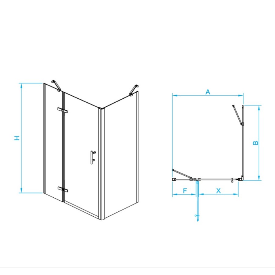 Душевой уголок RGW Passage PA-77-B L (PA-07B L+Z-050-2B+держ) 41087728-084L, 120 х 80 см, стекло прозрачное с принтом, профиль черный