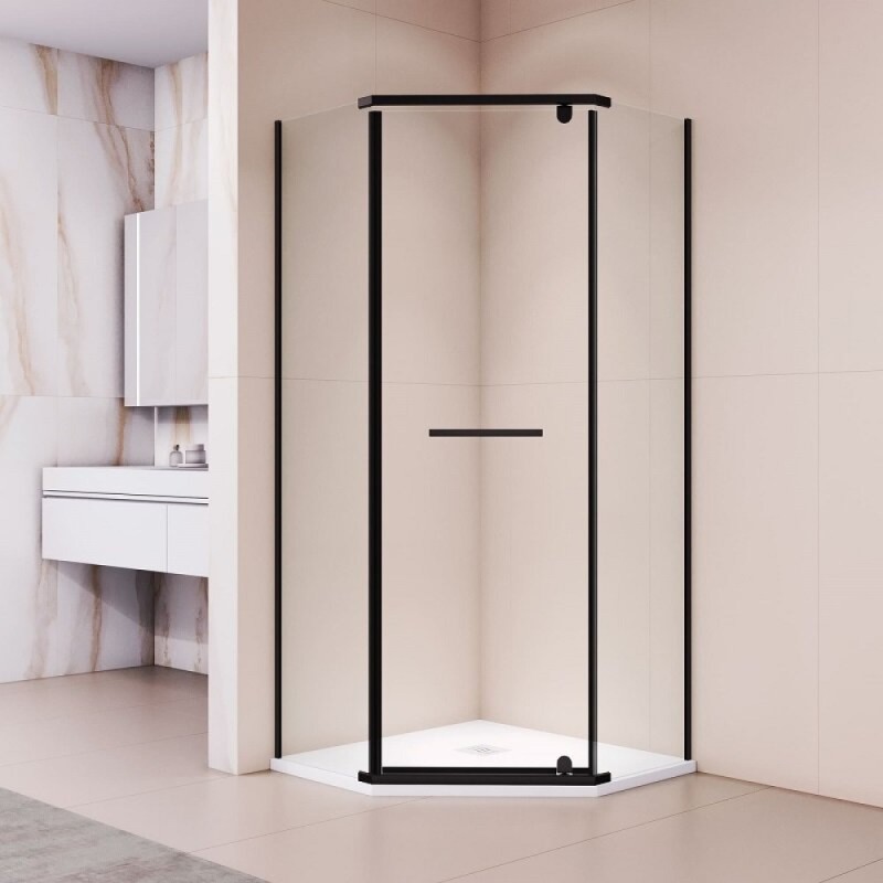Душевой уголок RGW Passage PA-82B 41088288-14, 80 х 80 см, стекло прозрачное, профиль черный