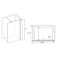 Душевая стенка RGW WA-02 Walk In, 70 см, стекло рифленое, профиль хром, 411002107-41
