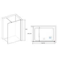 Душевая стенка RGW WA-02-1 Walk In 411002108-41, 80 см, стекло рифленое, профиль хром