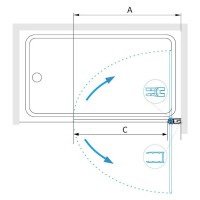 Шторка на ванну RGW Screens SC-109-B, 60 см стекло прозрачное, профиль черный, 411110906-14