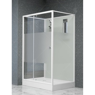 Душевая кабина RGW Andaman AN-207, 80 x 120 см, стекла прозрачные с матовой полосой, профиль белый, 411320782-95
