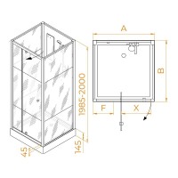 Душевая кабина RGW AN-207, 90 x 90 см, профиль белый, 411320799-95