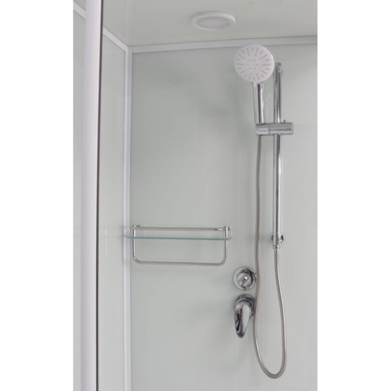 Душевая кабина Frank F411L/R White, 110 х 80 см, низкий поддон, стекла прозрачные, профиль белый, 411411/411114