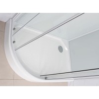 Душевая кабина Frank F411L/R White, 110 х 80 см, низкий поддон, стекла прозрачные, профиль белый, 411411/411114