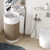 Смеситель для раковины/для ванны WasserKRAFT Main, напольный, хром, 4153