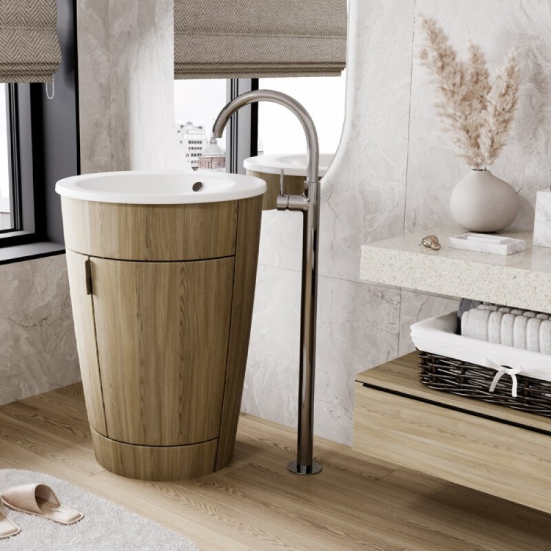 Смеситель для раковины/для ванны WasserKRAFT Main, напольный, хром, 4153