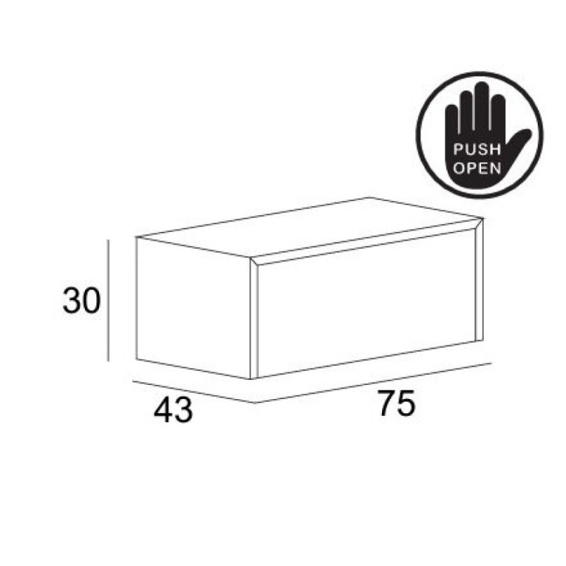 Шкаф подвесной Cezares Tavolone 41789, 75 см, цвет Bianco opaco