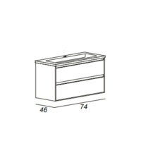 Тумба под раковину Cezares Glass, 41797, 74 см, цвет Bianco Lucido