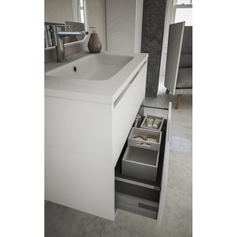 Тумба под раковину Cezares Glass, 41797, 74 см, цвет Bianco Lucido