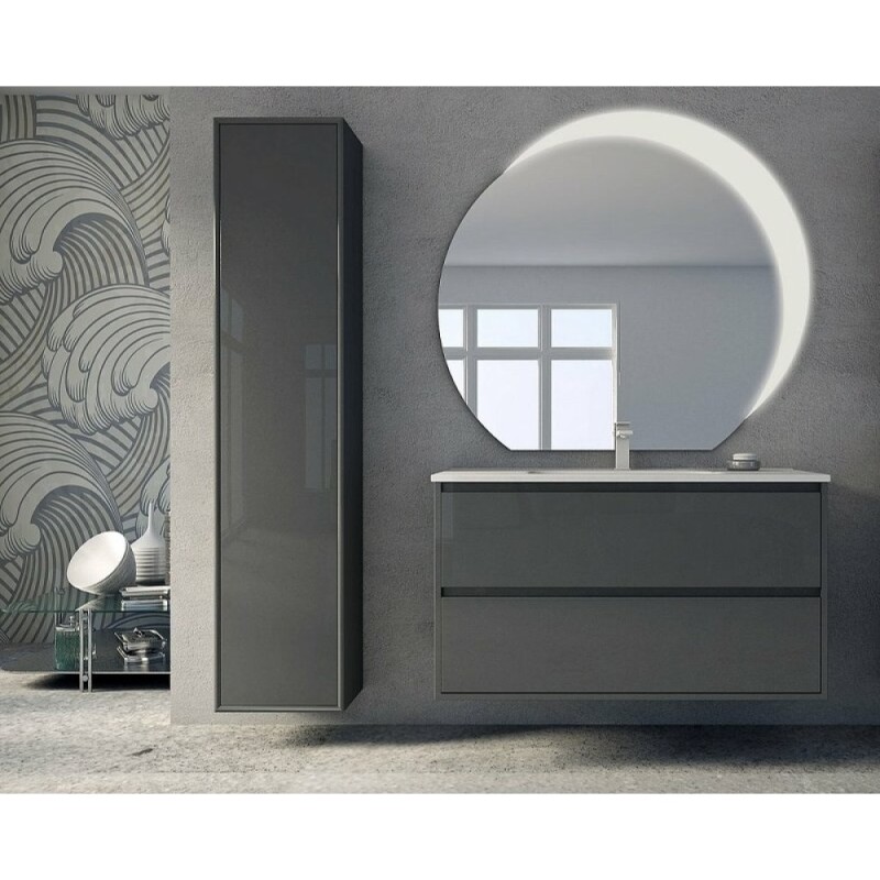 Тумба под раковину Cezares Glass 41805, 100 см, подвесная, antracite