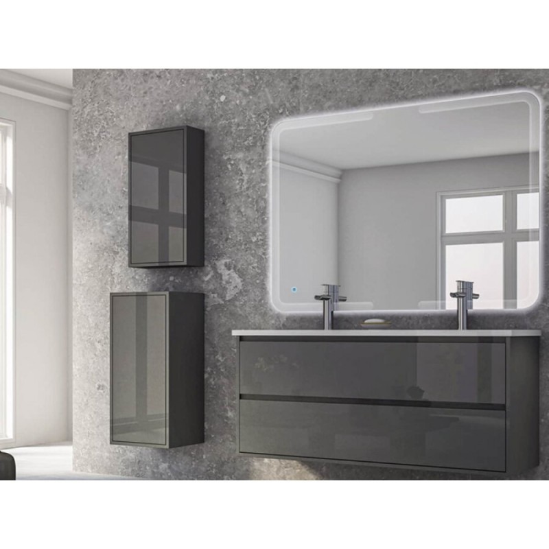 Тумба под раковину Cezares Glass 41811, 120 см, подвесная, черный