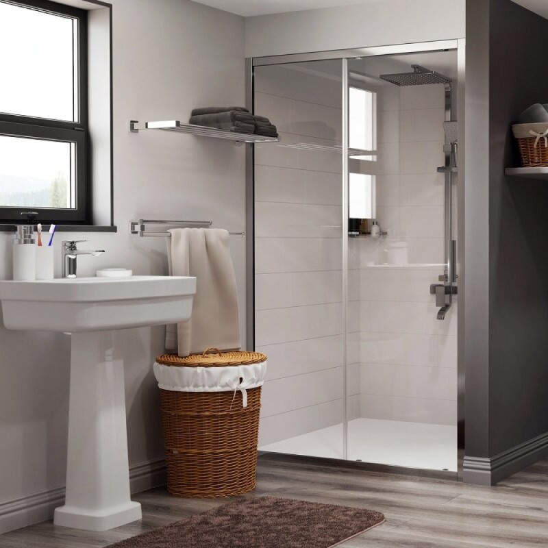 Душевая дверь WasserKRAFT 41S13 110 x 200 см, стекло прозрачное, профиль серебристый