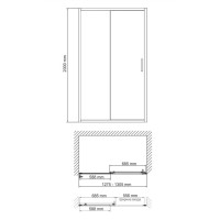 Душевая дверь WasserKRAFT Main, универсальная, 130 х 200 см, 41S30