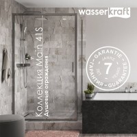 Душевой уголок WasserKRAFT Main 41S32, 130 х 80 см, стекло прозрачное, профиль серебристый