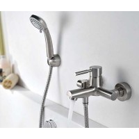 Смеситель WasserKRAFT WERN 4201 для ванны и душа с коротким изливом, матовый хром